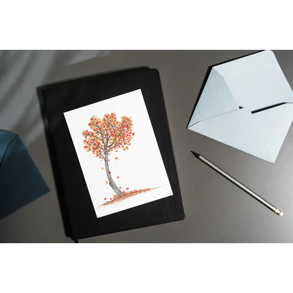 Autumn Leaves Art Print Greeting Card - Susan Mann Art