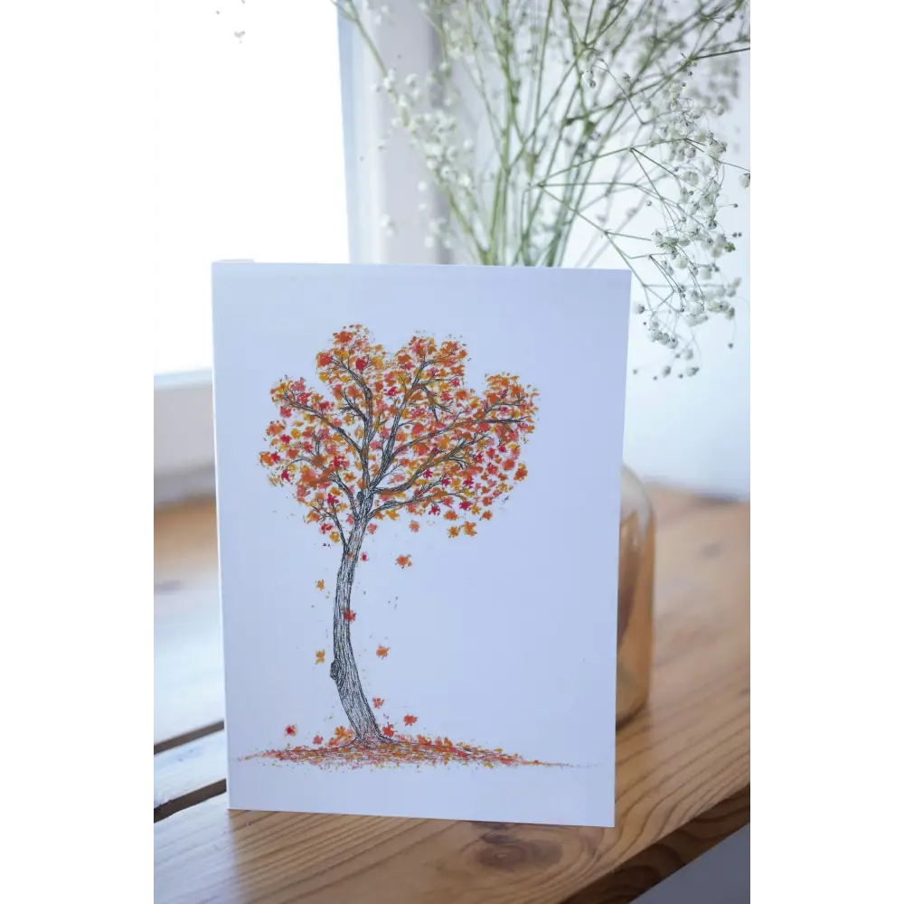 Autumn Leaves Art Print Greeting Card - Susan Mann Art