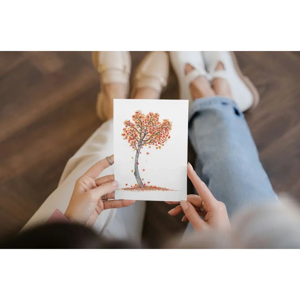 Autumn Leaves Art Print Greeting Card - Susan Mann Art