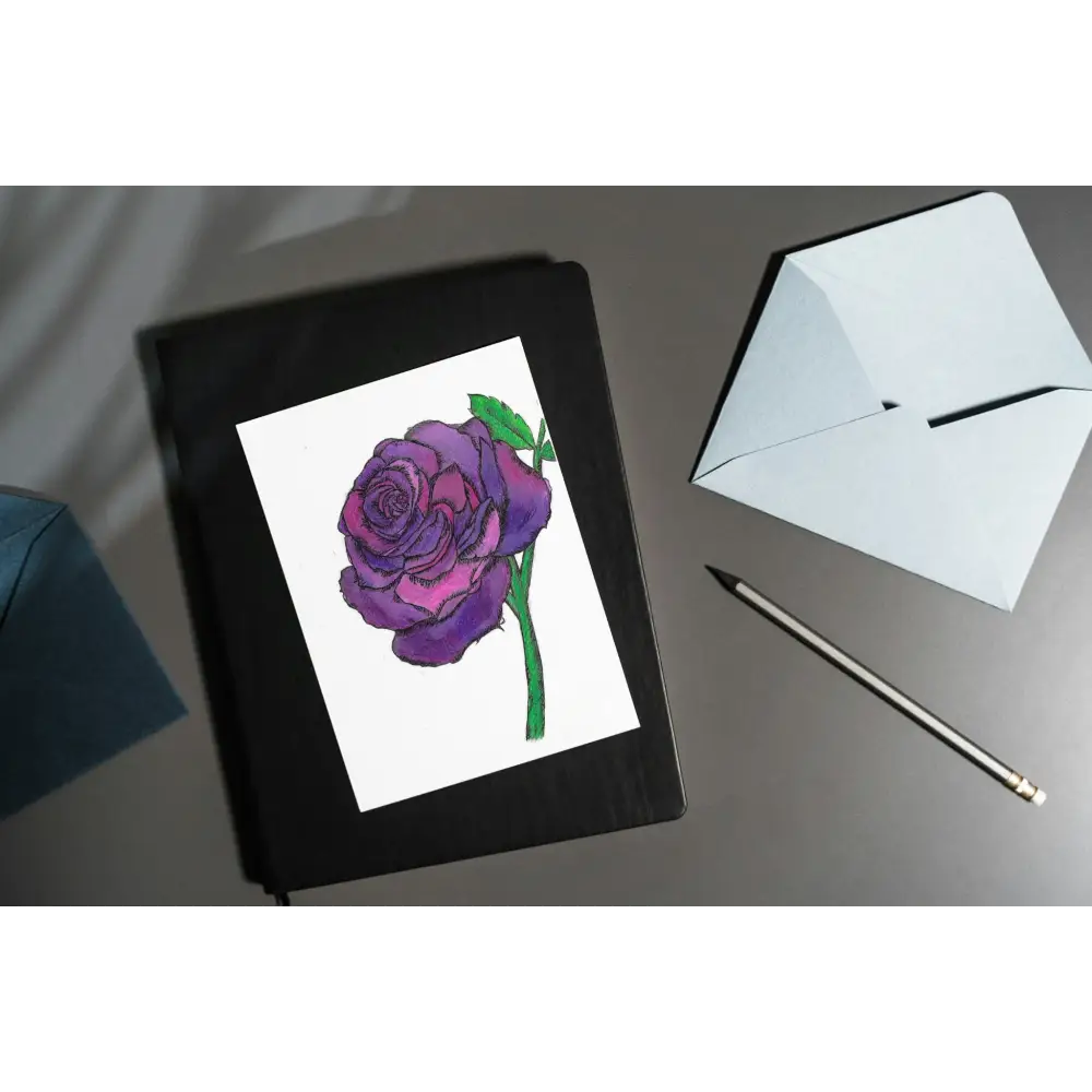 Purple Rose Art Print Greeting Card - Susan Mann Art