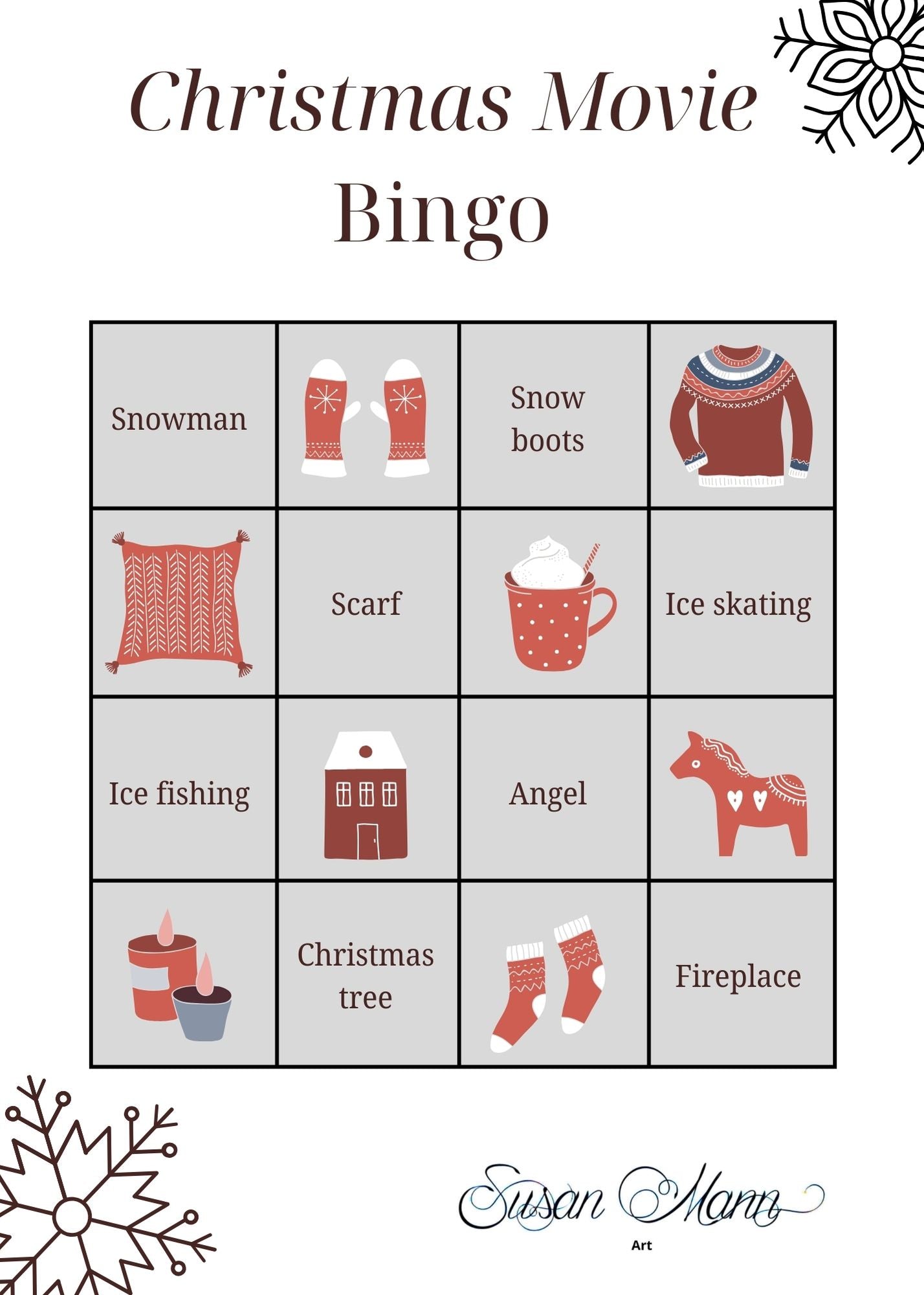 Christmas Movie Bingo