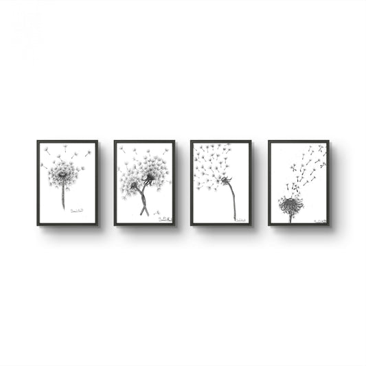 Dandelion Set of 4 art print collection