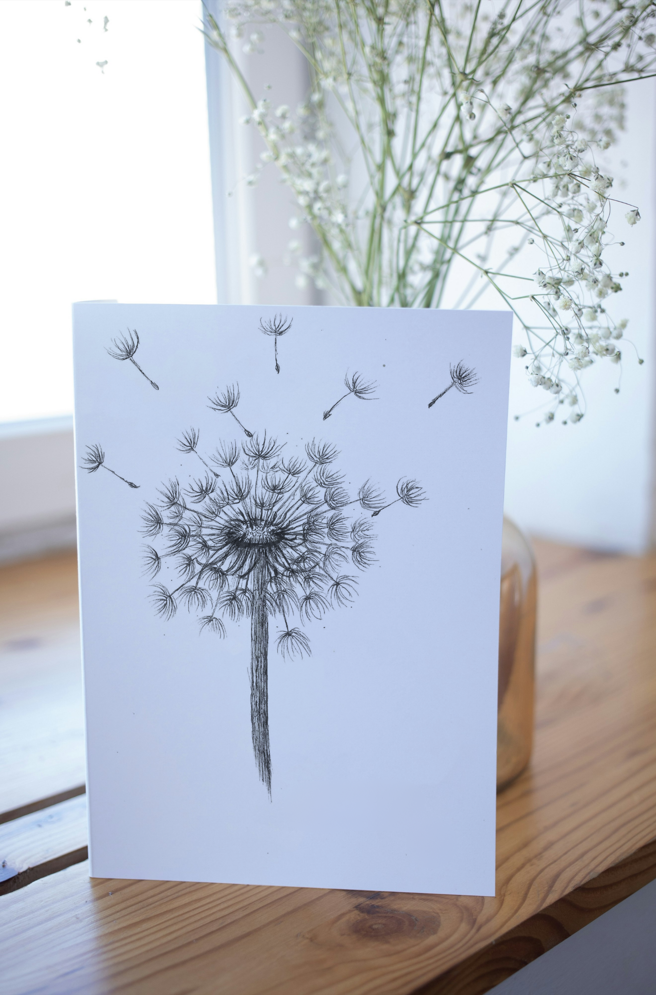 Dandelion Wishes Art Print Card Standing