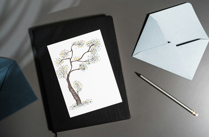 Dot Tree Art Print Greeting Card with Envelope 