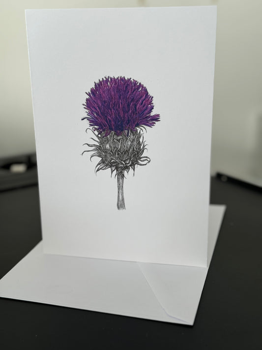Purple Thistle Art Print Card