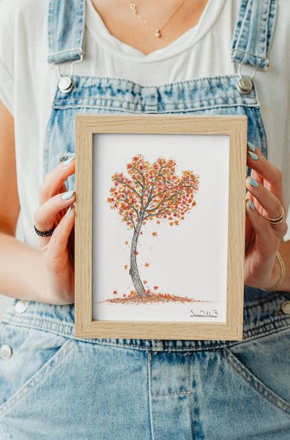 Autumn Leaf Tree Art Print - Susan Mann Art