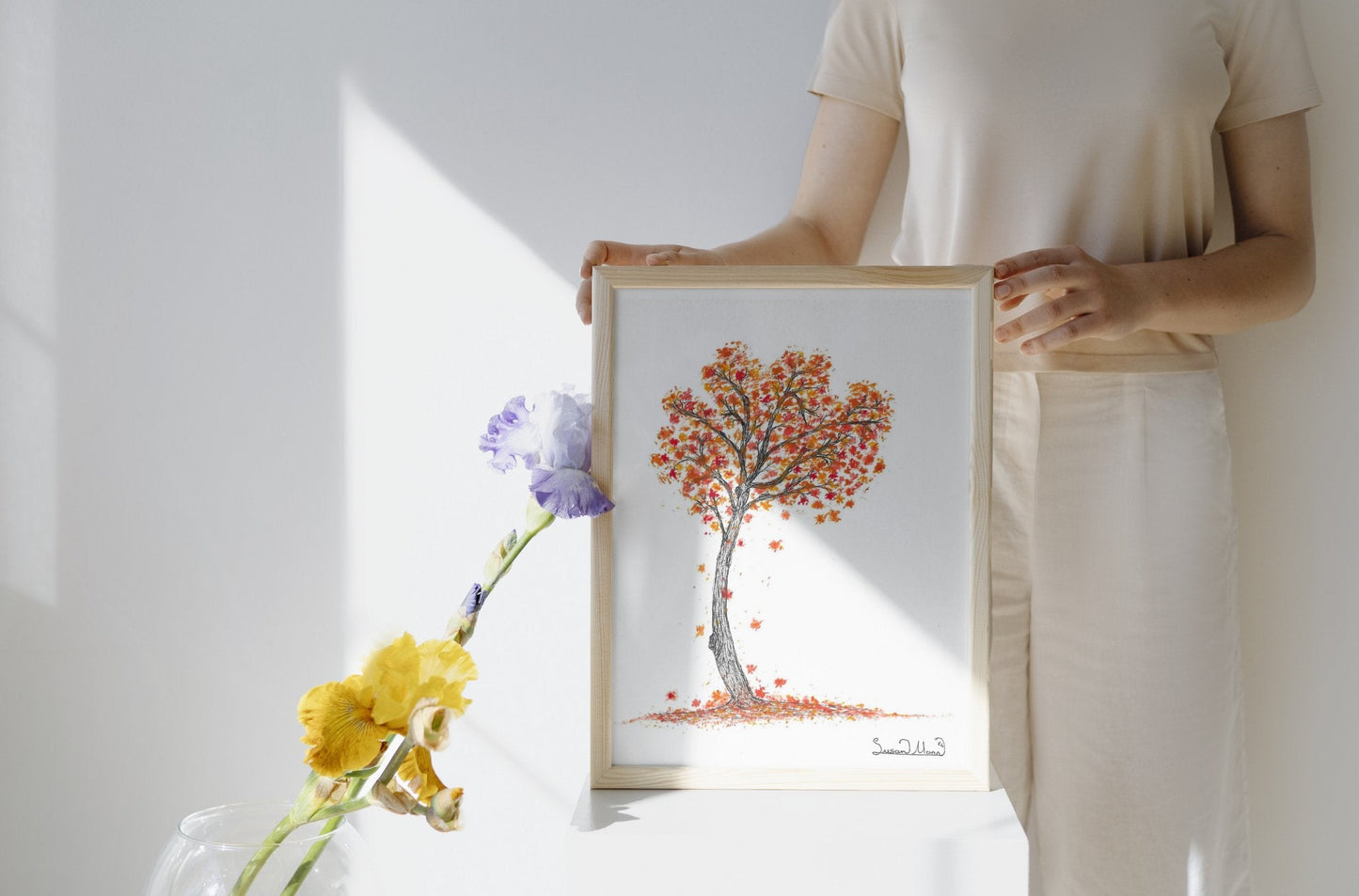 Autumn Leaf Tree Art Print - Susan Mann Art