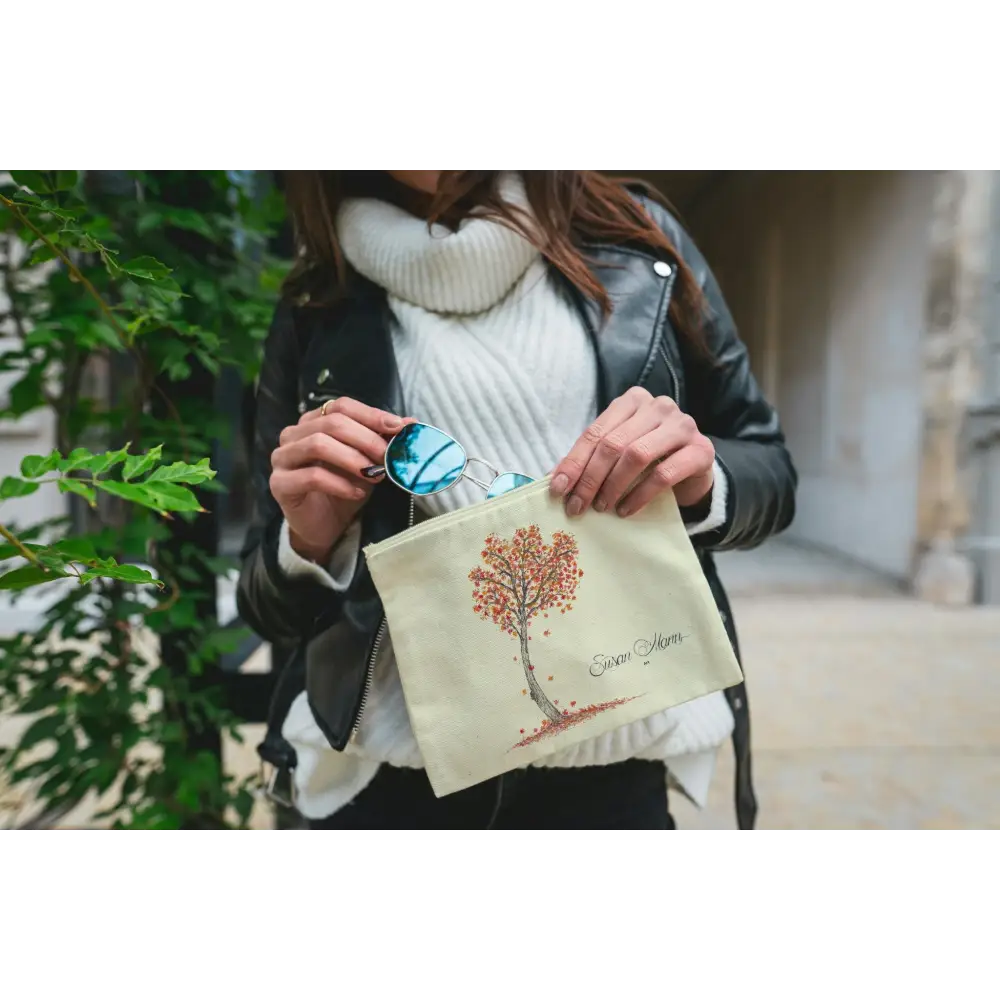 Autumn Tree Art Print Canvas Zipper Bag - Susan Mann Art