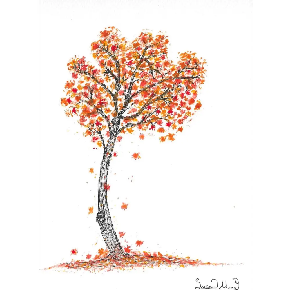 Autumn Tree Art Print Cushion Cover - Susan Mann Art