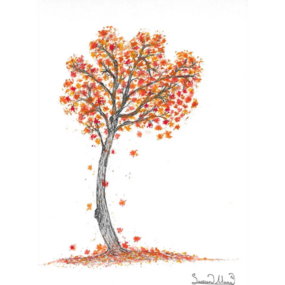 Autumn Tree Art Print Cushion Cover - Susan Mann Art