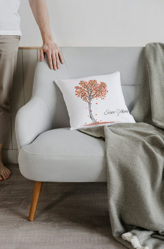 Autumn Tree Cushion with Blanket