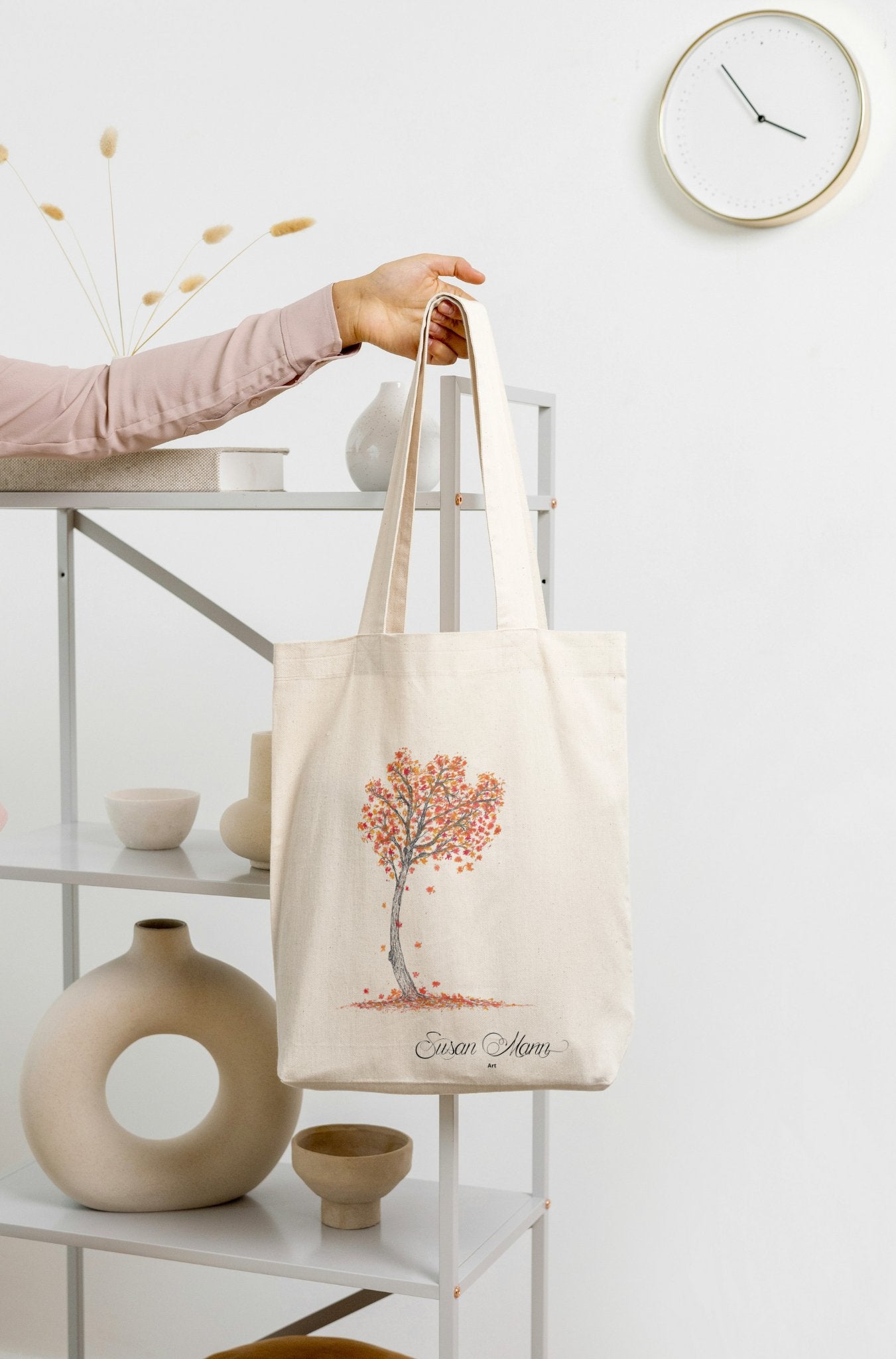 Autumn Tree Tote Bag held