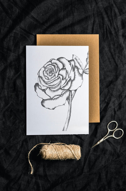 Black and White Rose Art Print - Susan Mann Art