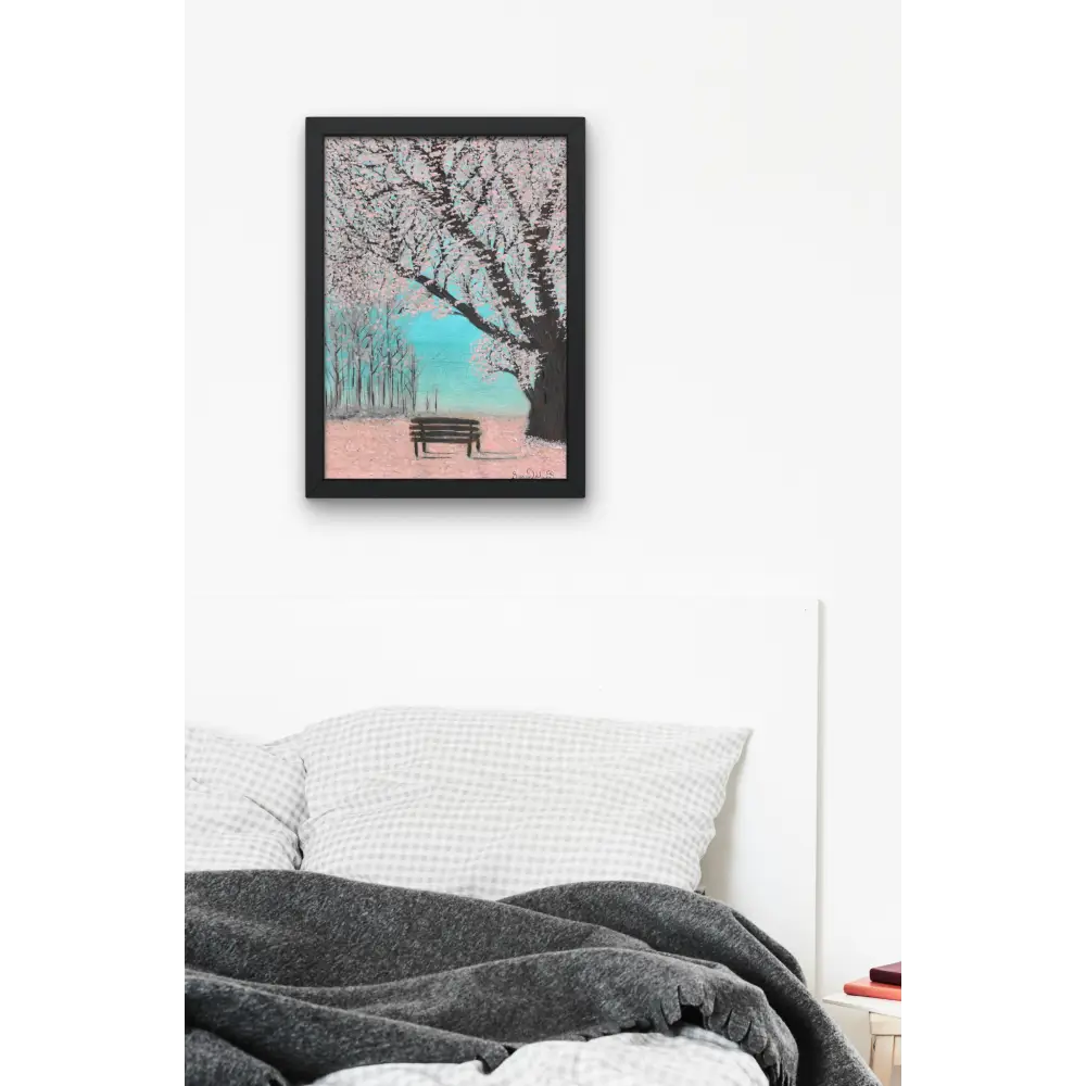 Cherry Blossom Art Print Dark Frame