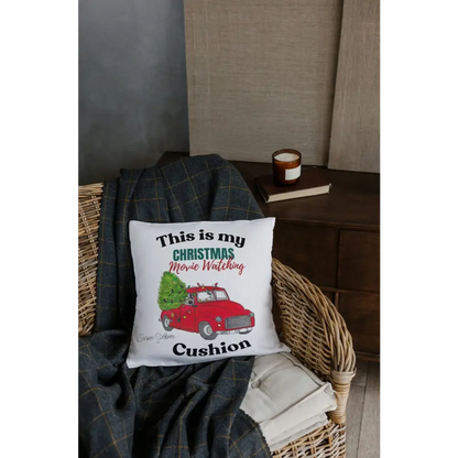 Christmas Movie Watching Art Print Cushion Cover - Susan Mann Art