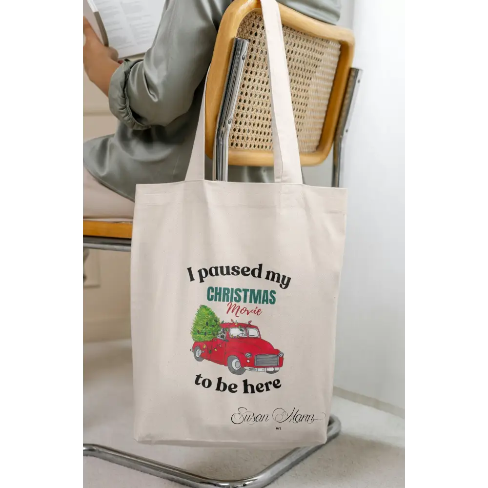 Christmas Movie Watching Art Print Tote Bag - Susan Mann Art