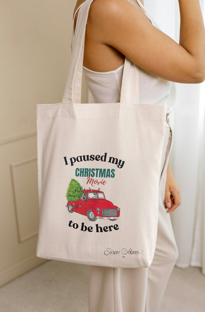 Christmas Truck Tote Carrying On Shoulder