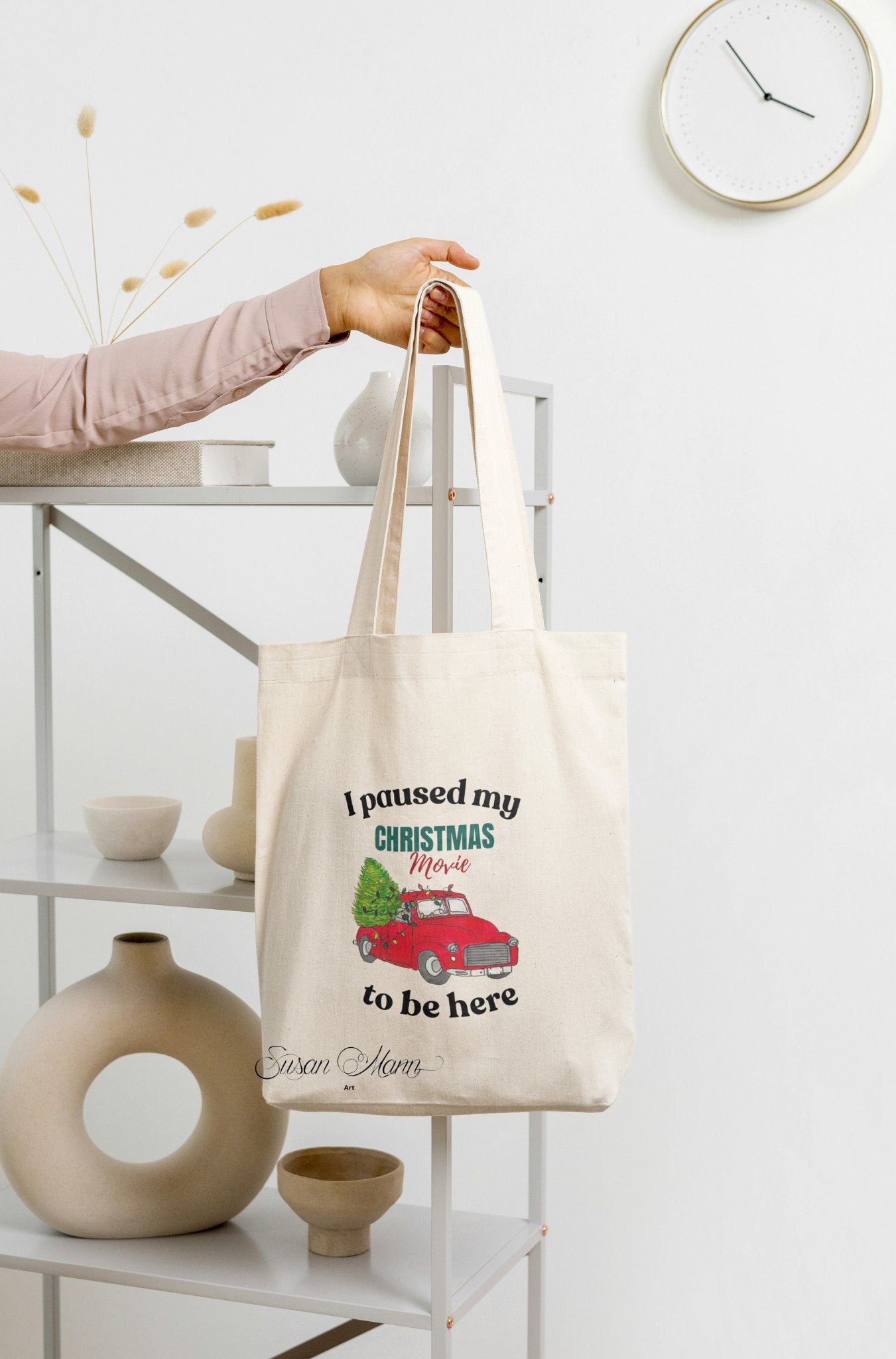 Christmas Truck Tote Bag