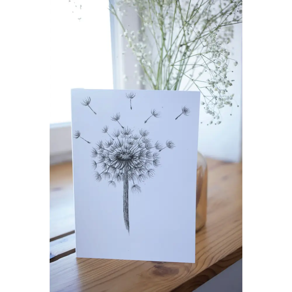 Dandelion Wishes Art Print Card Standing