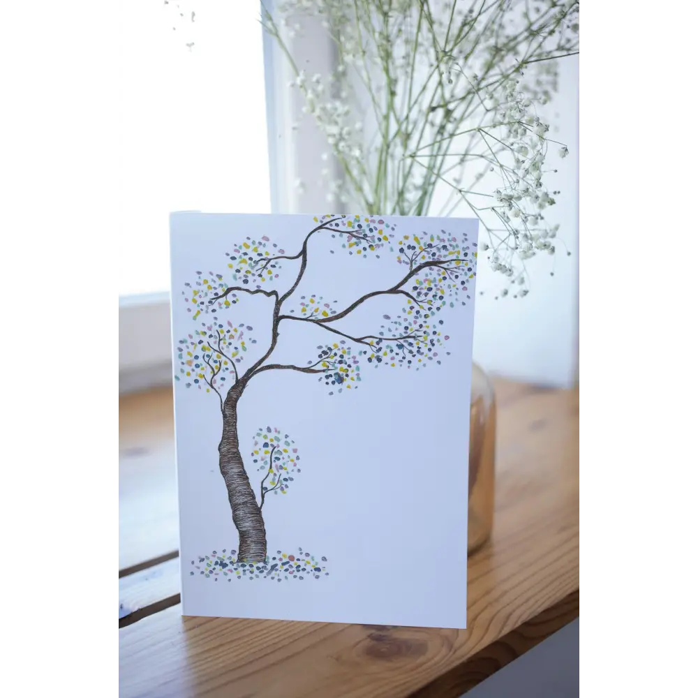 Dot Tree Art Print Greeting Card Standing