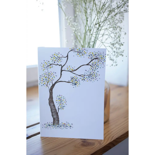 Dot Tree Art Print Greeting Card Standing