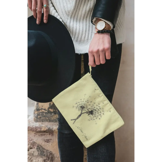 Double Dandelion Art Print Canvas Zipper Bag - Susan Mann Art