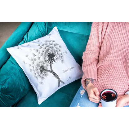 Double Dandelion Art Print Cushion Cover - Susan Mann Art