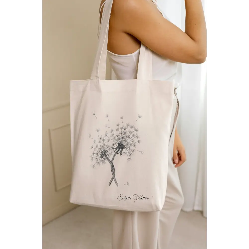 Double Dandelion Art Print Tote Bag - Susan Mann Art