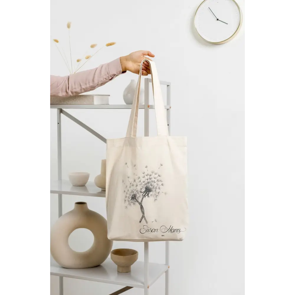 Double Dandelion Art Print Tote Bag - Susan Mann Art