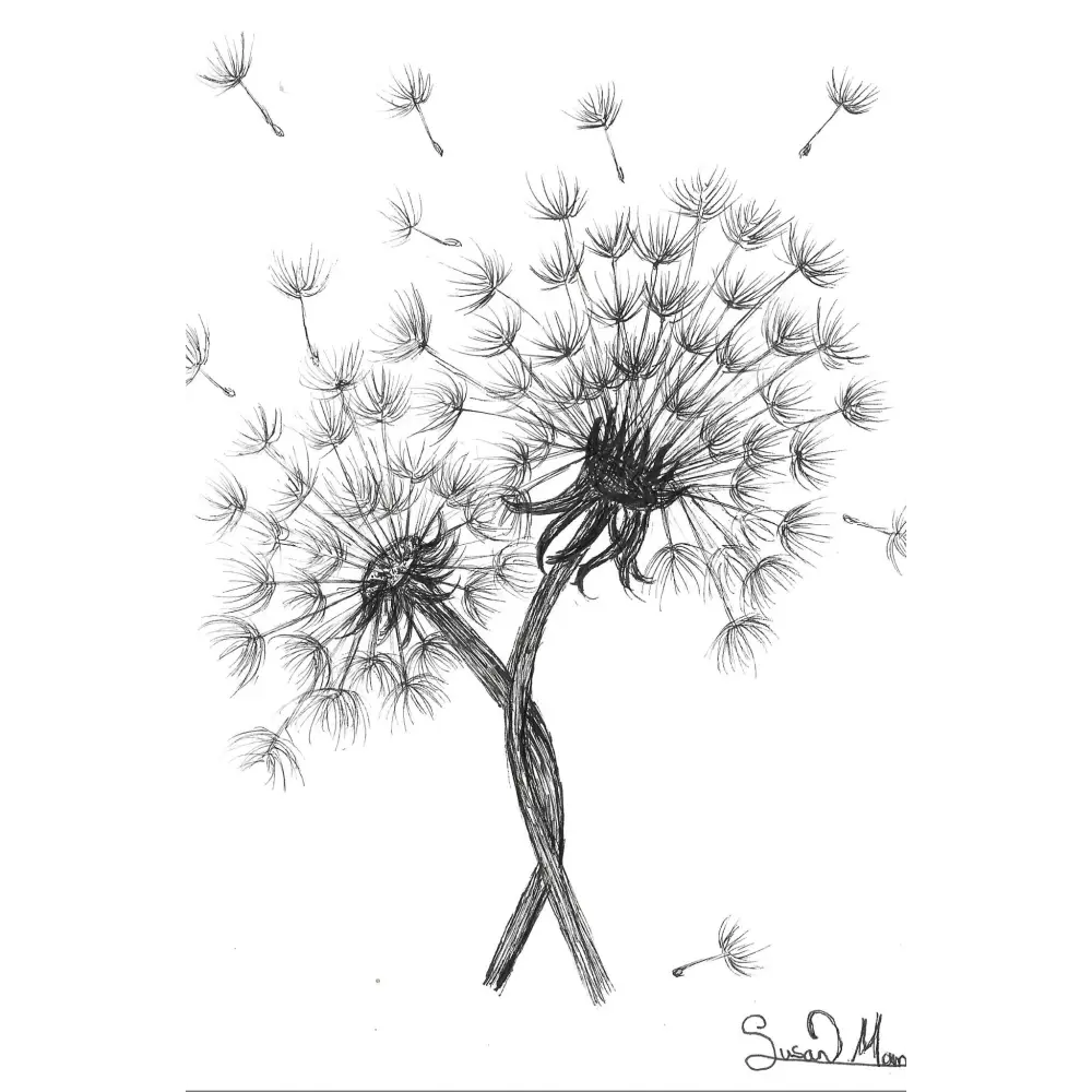 Double Wish Dandelion Art Print No Frame