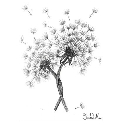 Double Wish Dandelion Art Print No Frame