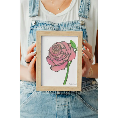 Pink Rose Art Print - Susan Mann Art