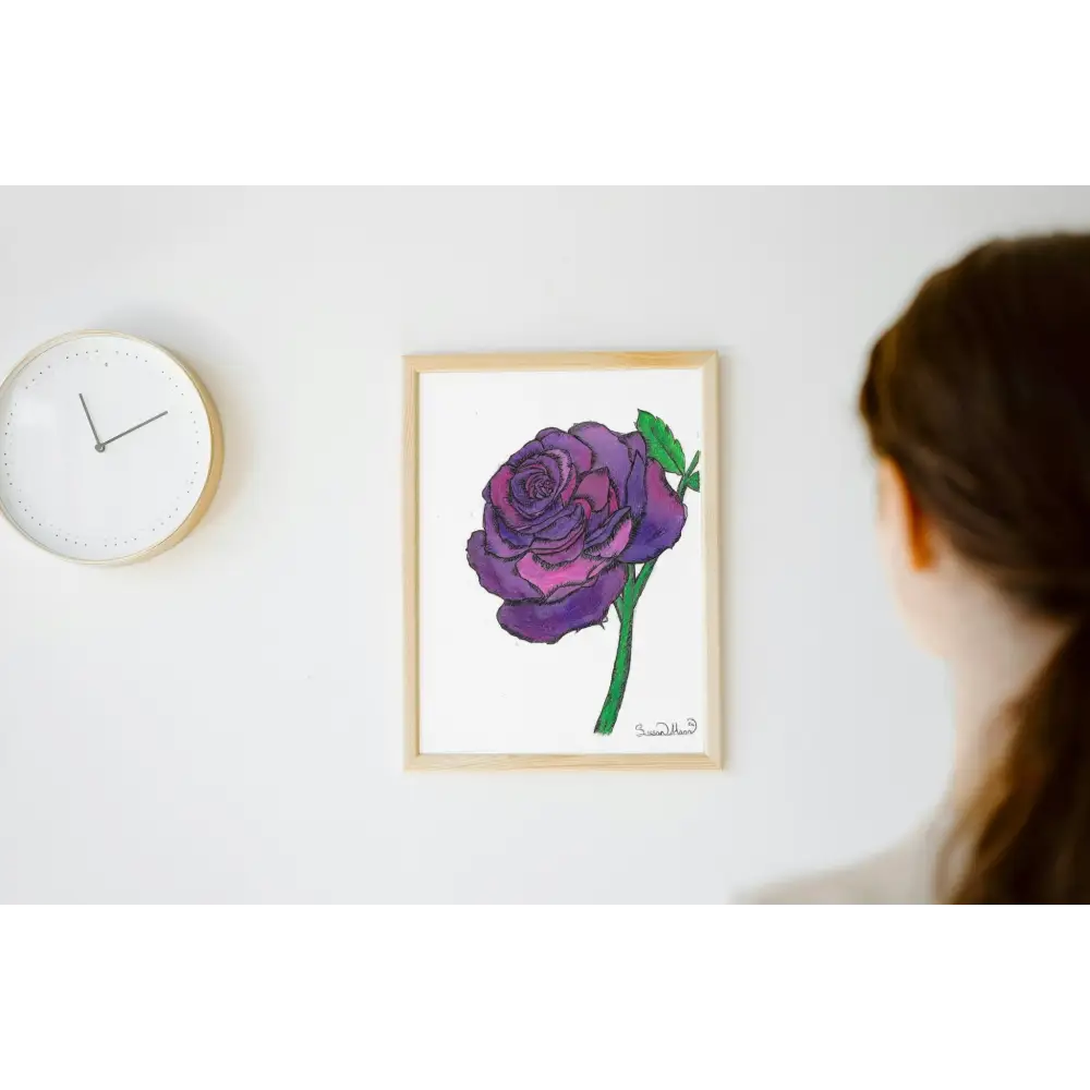 Purple Rose Art Print - Susan Mann Art