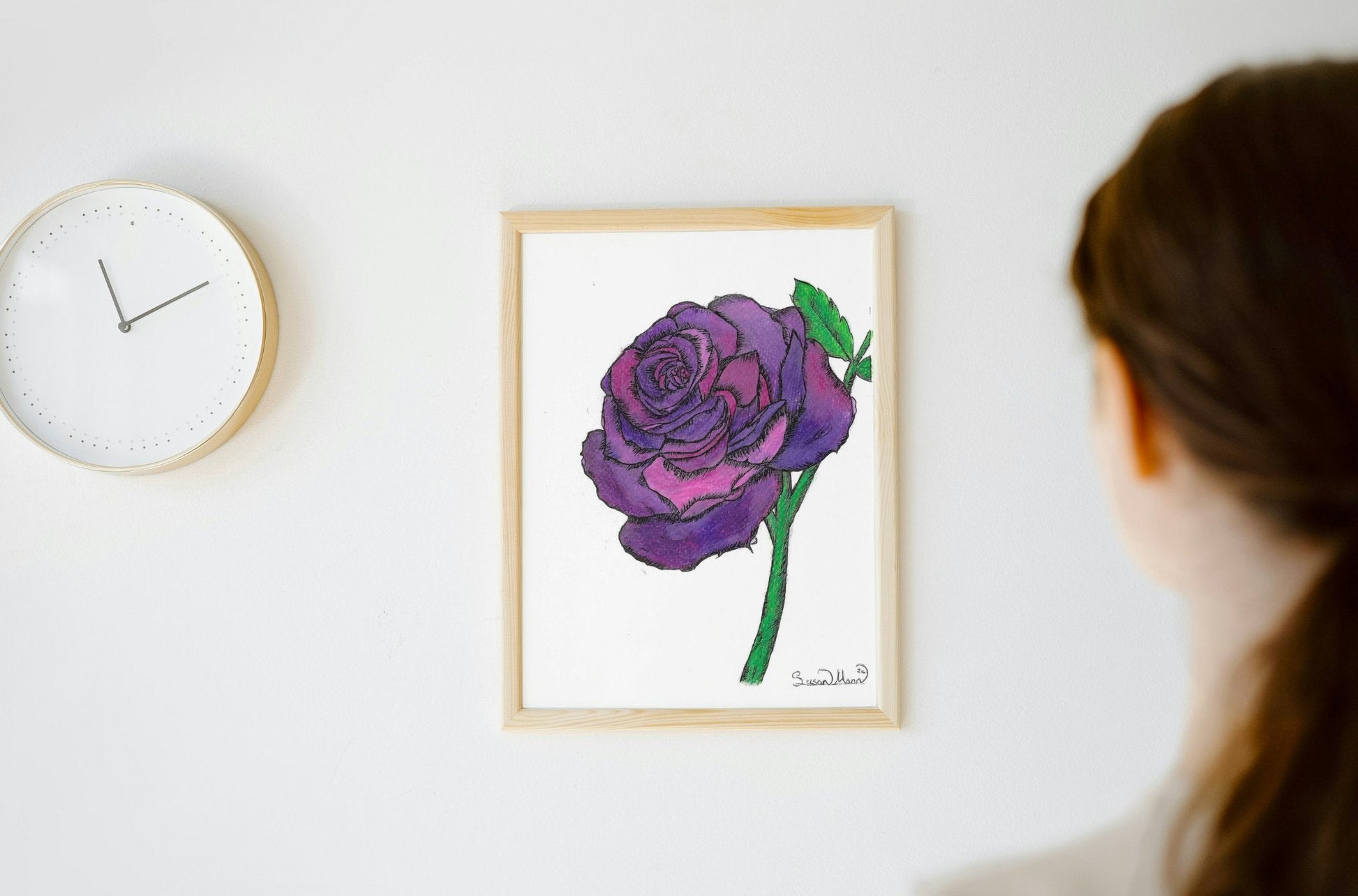 Purple Rose Art Print - Susan Mann Art