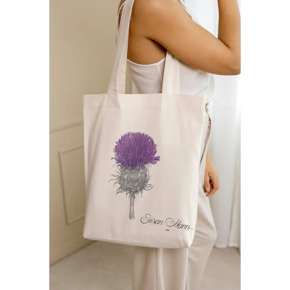 Purple Thistle Tote Bag