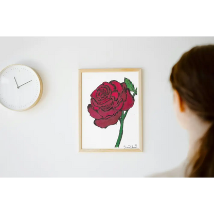 Red Rose Art Print - Susan Mann Art