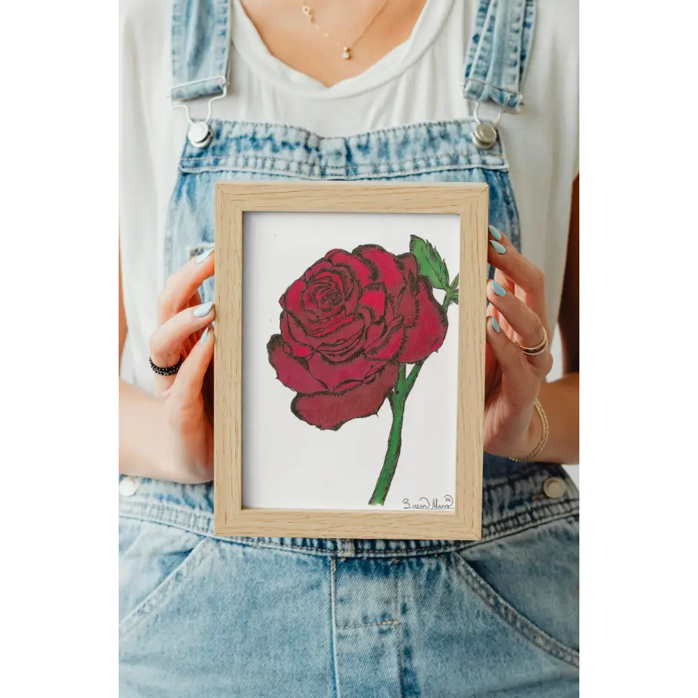 Red Rose Art Print - Susan Mann Art