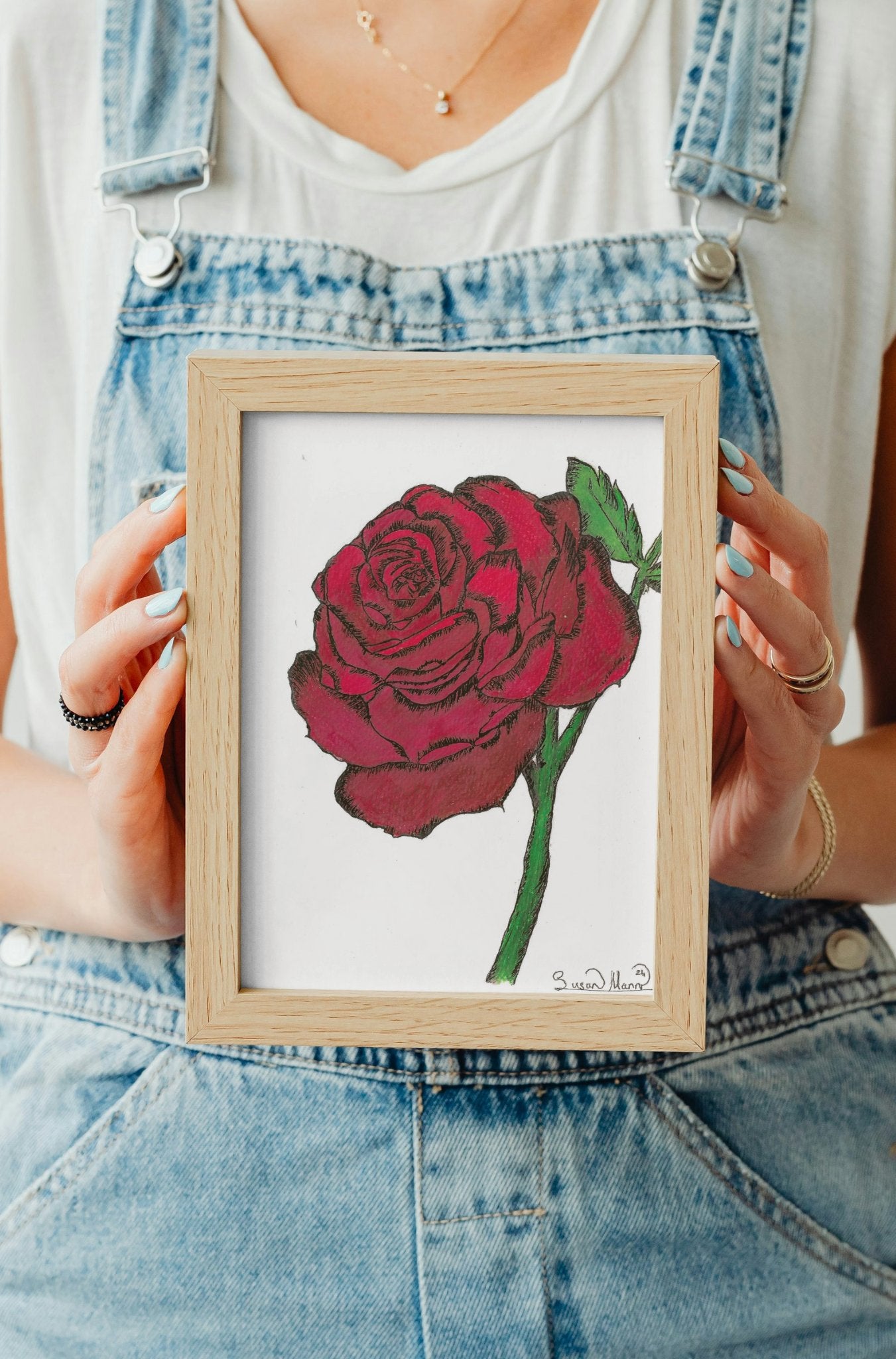 Red Rose Art Print - Susan Mann Art