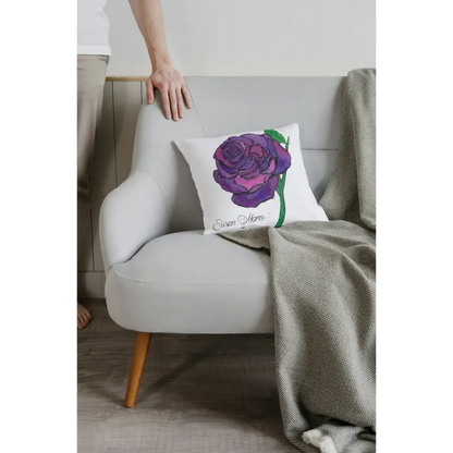 Purple Rose Cushion on chair