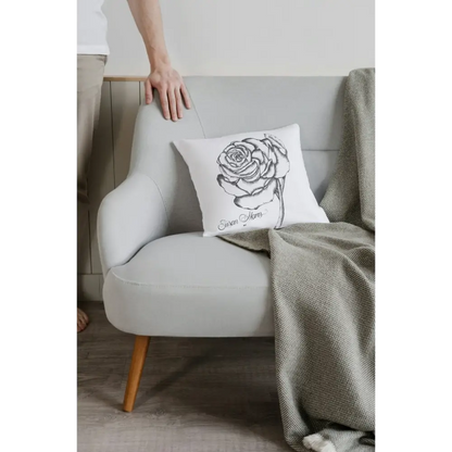 White Rose Cushion with Blanket