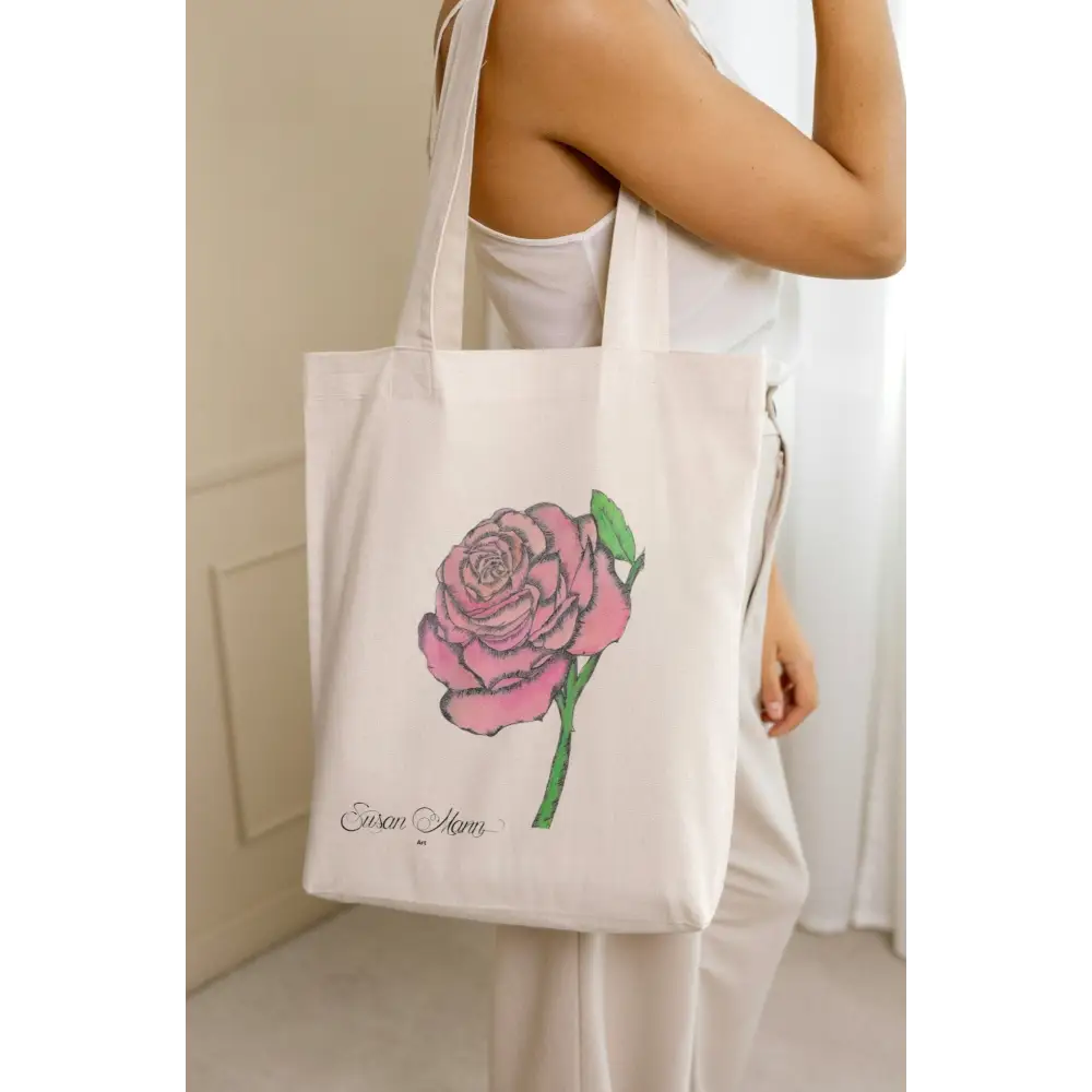 Pink Rose Tote Bag 