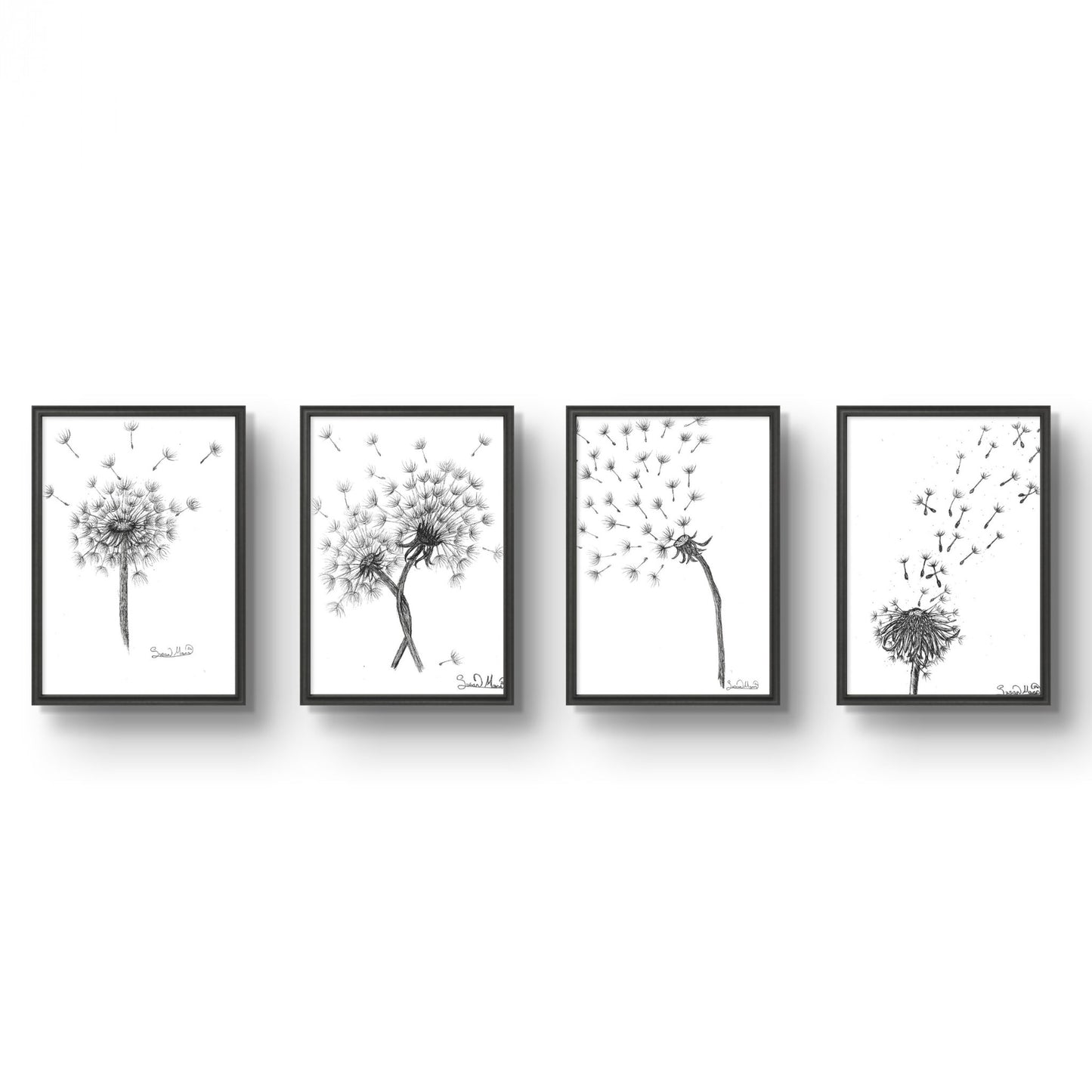 Set of Dandelion Make A Wish Art Prints - Susan Mann Art