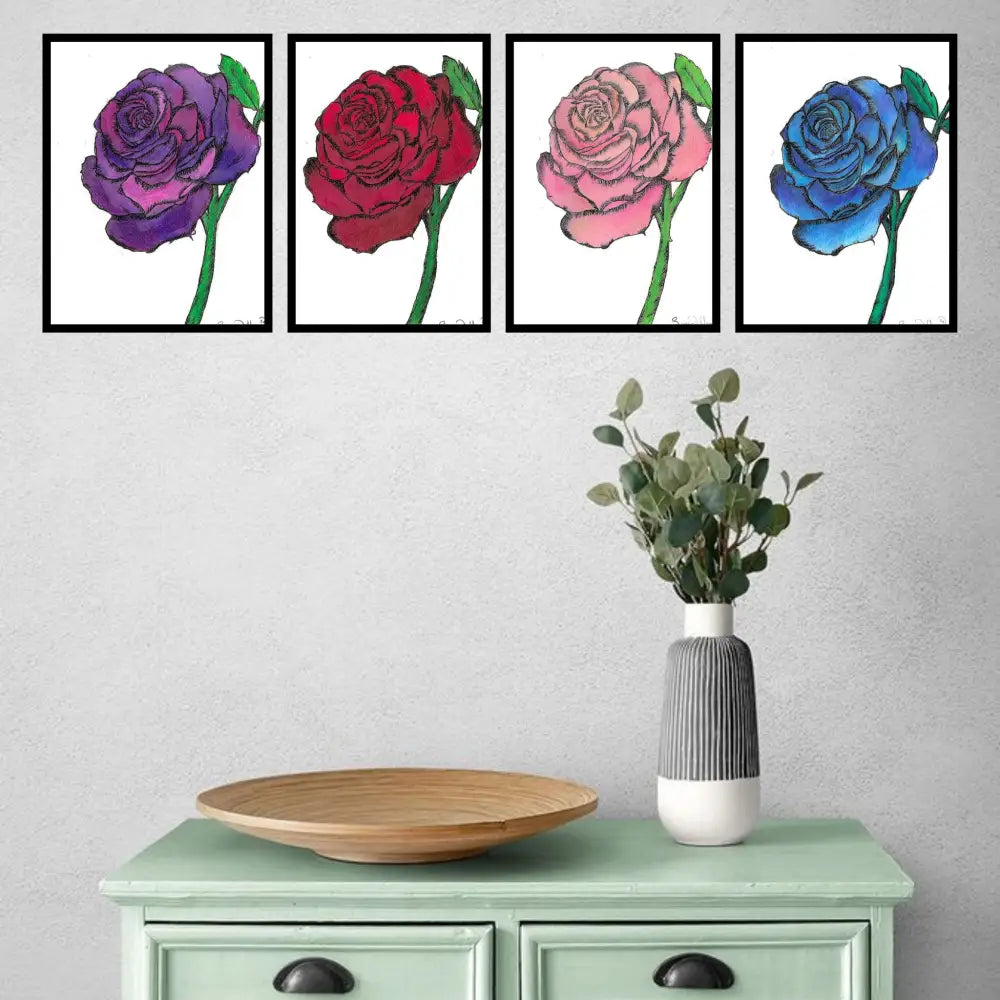 Set of Rose Art Prints - Susan Mann Art