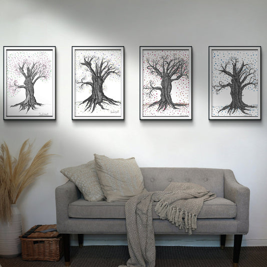 Set of Tree For All Seasons Art Prints - Susan Mann Art