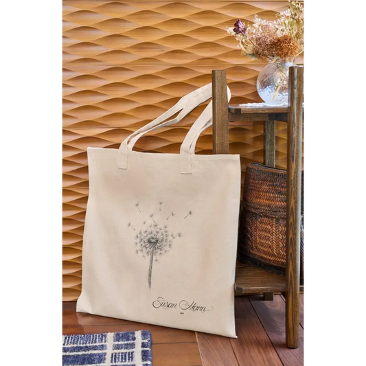 Single Dandelion Tote Against Table