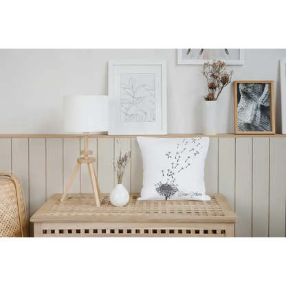 Small Dandelion Cushion on Ottoman