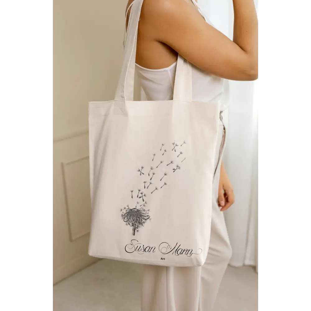 Small Dandelion Tote Bag Holding