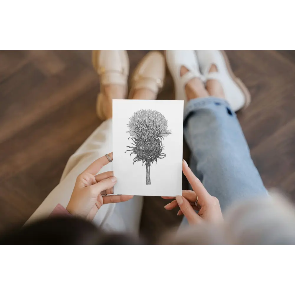 Thistle Greeting Card - Susan Mann Art