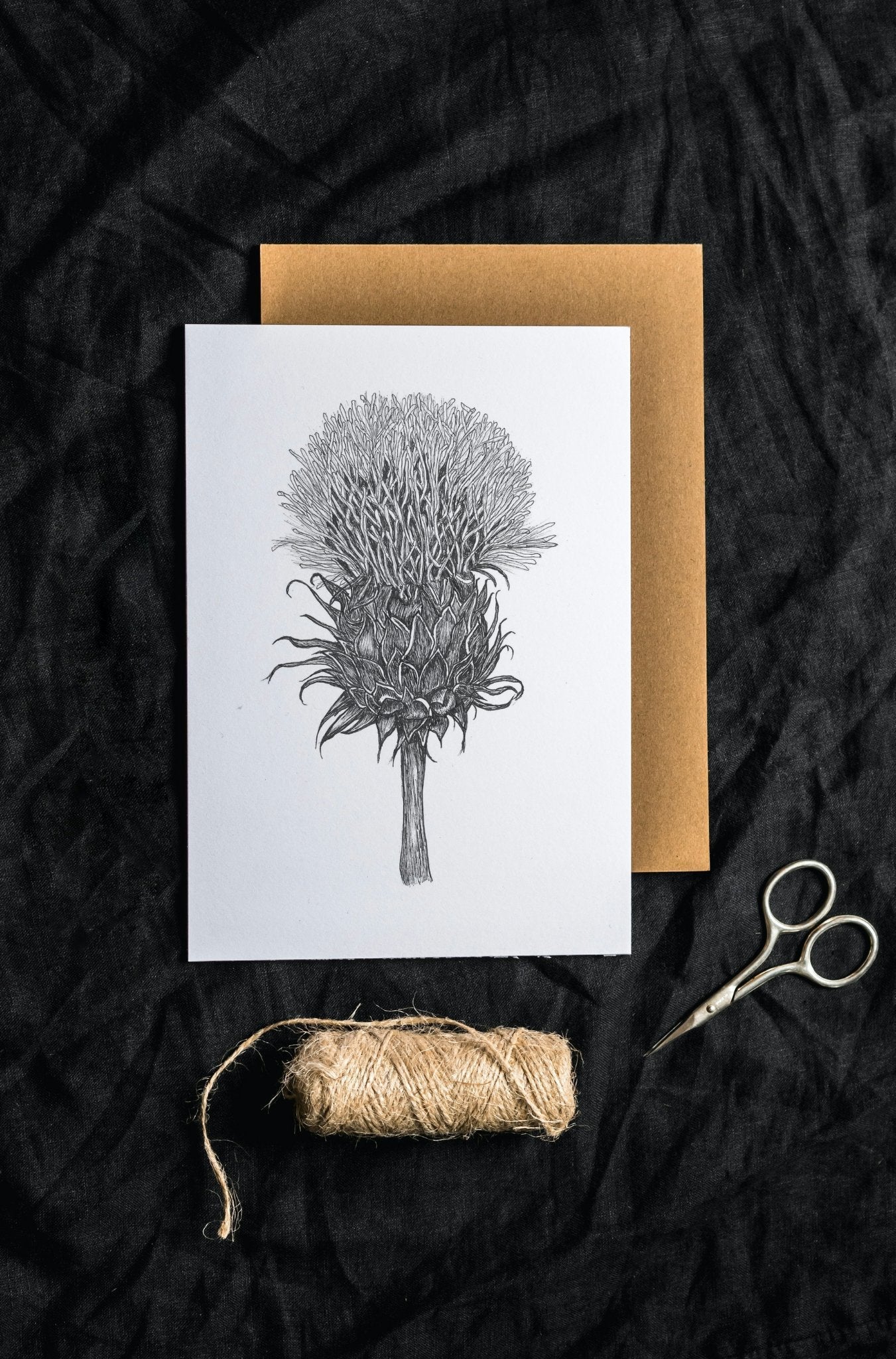 Thistle Greeting Card - Susan Mann Art