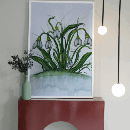 Snowdrops A4 Print in Frame